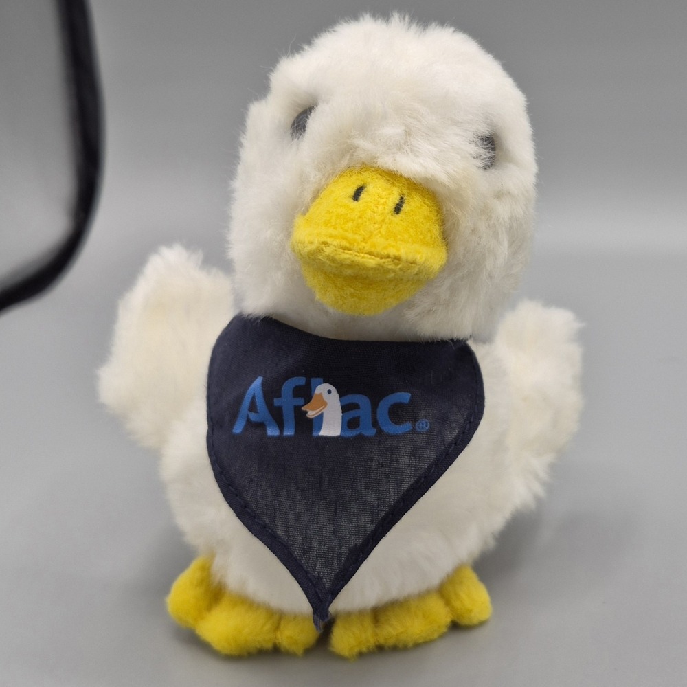 5" Aflac Talking Mascot Duck Plush With Aflac Bandana Tested & Working Talking - Picture 2 of 8